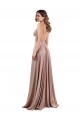 Sleeveless Dusty Pink Low Back A-Line V-Neck Black Tie Evening Gown / Prom Dress / Bridesmaid Dress Maidstone