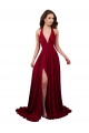 Sleeveless Burgundy Open Back A-Line Halter Neck Black Tie Evening Gown / Prom Dress / Bridesmaid Dress Maidstone