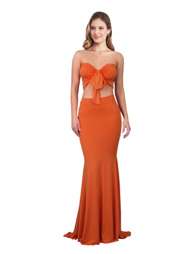 Sleeveless Orange Mermaid Strapless Formal Evening Gown / Prom Dress / Bridesmaid Dress Maidstone