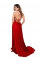 Sleeveless Red Criss Cross Open Back A-Line Spaghetti Straps Semi Formal Evening Dress / Prom Dress / Bridesmaid Dress Maidstone