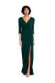 Long Sleeves Dark Green V-Back Trumpet V-Neck Formal Evening Gown / Prom Dress / Bridesmaid Dress Maidstone