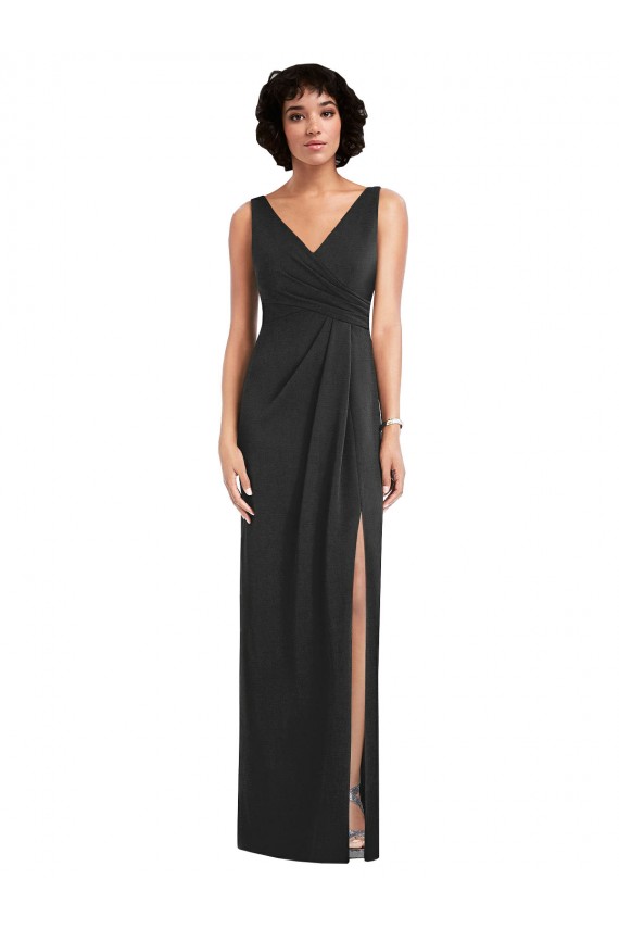 Sleeveless Black V-Back Sheath V-Neck Formal Evening Gown / Prom Dress / Bridesmaid Dress Maidstone