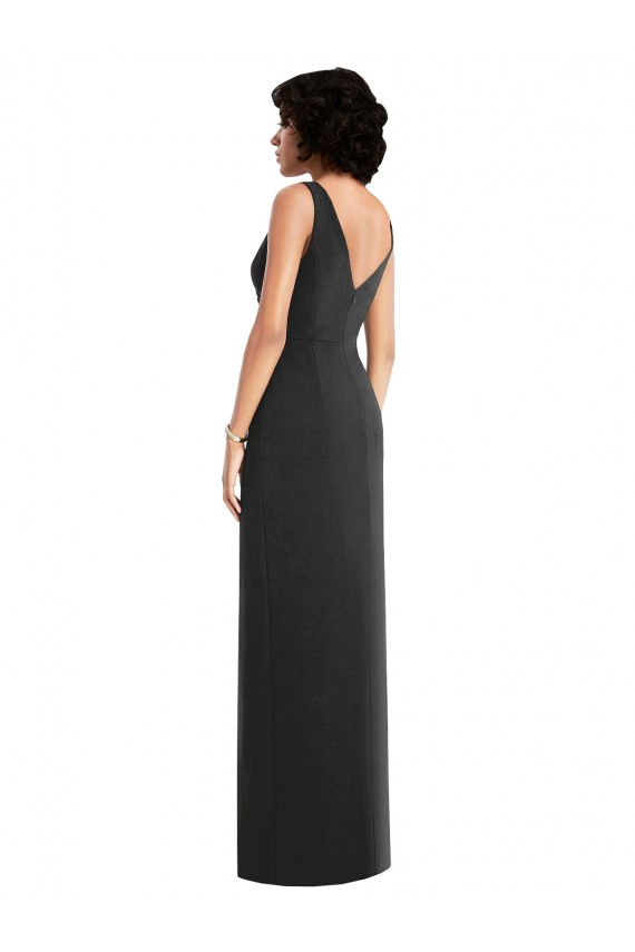 Sleeveless Black V-Back Sheath V-Neck Formal Evening Gown / Prom Dress / Bridesmaid Dress Maidstone