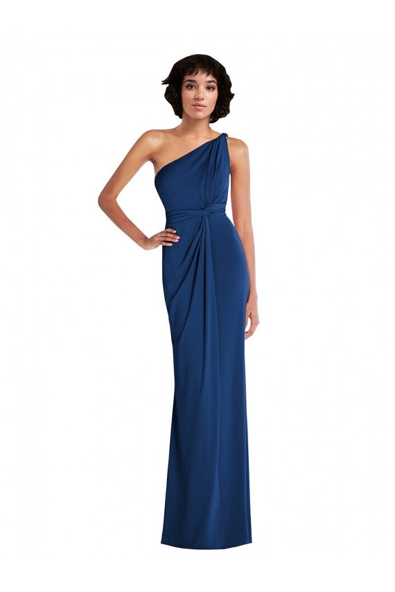 Sleeveless Royal Blue Sheath One Shoulder Semi Formal Evening Dress / Prom Dress / Bridesmaid Dress Maidstone
