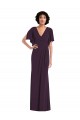 Split Sleeves Grape Sheath V-Neck Formal Evening Gown / Prom Dress / Bridesmaid Dress Maidstone