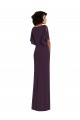 Split Sleeves Grape Sheath V-Neck Formal Evening Gown / Prom Dress / Bridesmaid Dress Maidstone