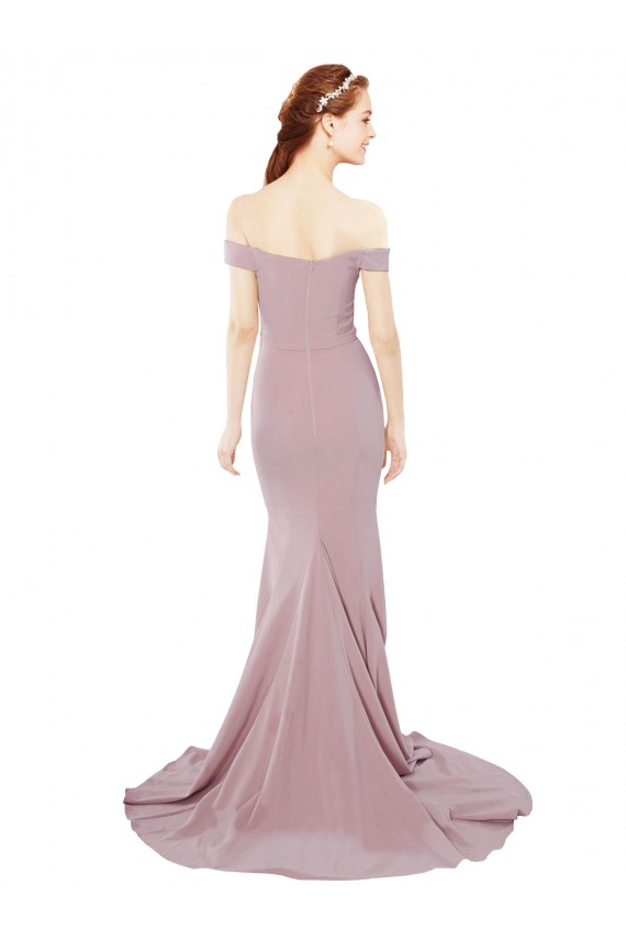 Sleeveless Dusty Pink Mermaid Off the Shoulder Bridesmaid Dress / Evening Dress Maidstone