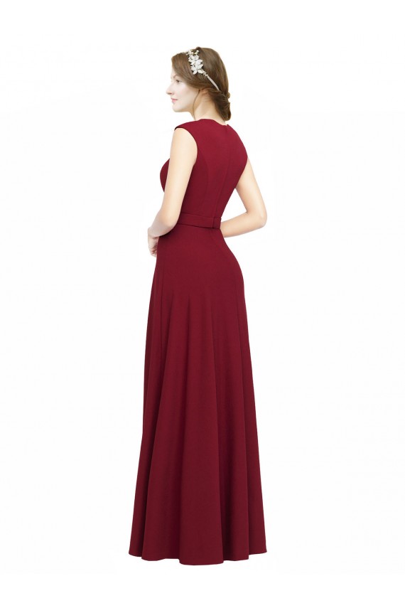 Sleeveless Burgundy A-Line Square Neck Prom Dress / Bridesmaid Dress Maidstone