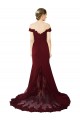 Sleeveless Burgundy Gold V-Back Mermaid Off the Shoulder Formal Evening Gown / Prom Dress / Bridesmaid Dress Maidstone