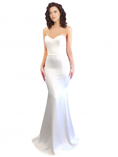 Sleeveless White Low Back Mermaid Sweetheart Formal Evening Gown / Prom Dress / Bridesmaid Dress Maidstone