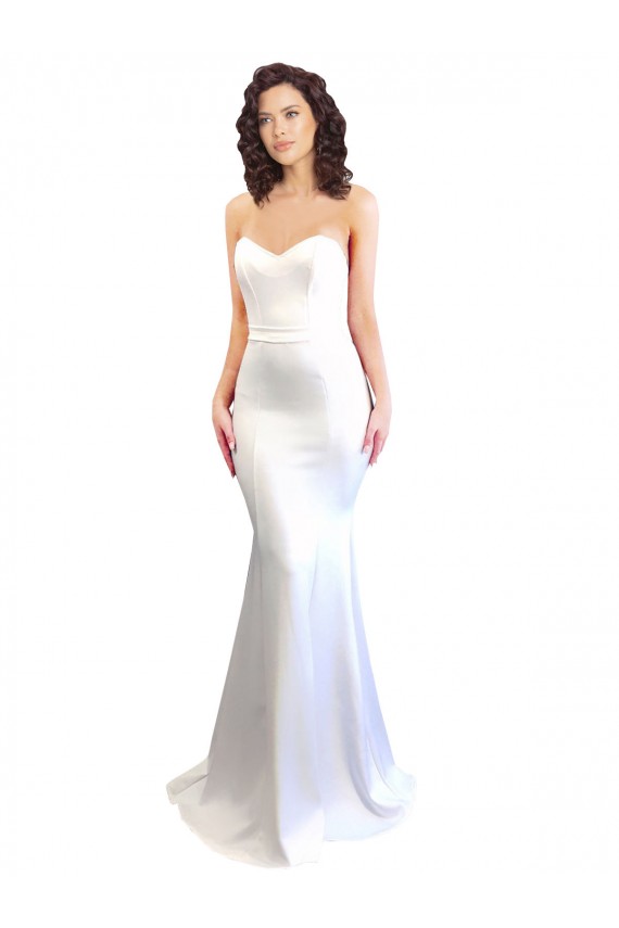 Sleeveless White Low Back Mermaid Sweetheart Formal Evening Gown / Prom Dress / Bridesmaid Dress Maidstone