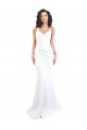 Sleeveless White Low Back Mermaid Spaghetti Straps Black Tie Evening Gown / Prom Dress / Bridesmaid Dress Maidstone
