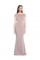 Cap Sleeves Dusty Pink Tie Back Mermaid Boat Neck Formal Evening Gown / Prom Dress / Bridesmaid Dress Maidstone