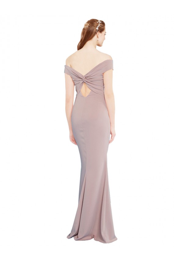 Sleeveless Dusty Pink Keyhole Back Mermaid Off the Shoulder Formal Evening Gown / Prom Dress / Bridesmaid Dress Maidstone