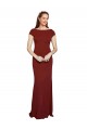 Cap Sleeves Burgundy Keyhole Back Mermaid Round Neck Formal Evening Gown / Prom Dress / Bridesmaid Dress Maidstone