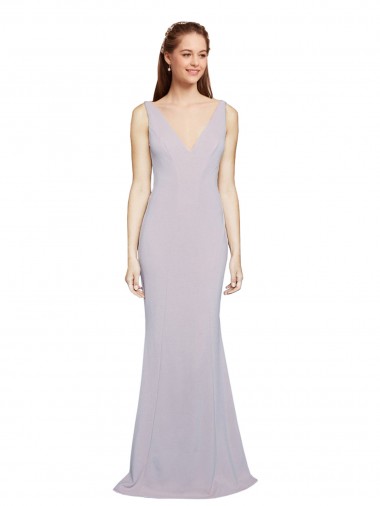 Sleeveless Arctic Lilac Keyhole Back Mermaid V-Neck Formal Evening Gown / Prom Dress / Bridesmaid Dress Maidstone