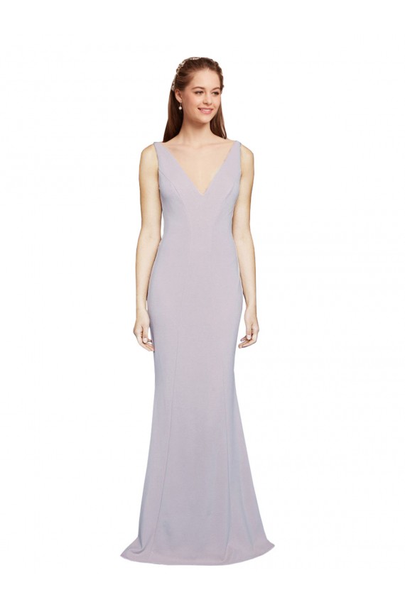 Sleeveless Arctic Lilac Keyhole Back Mermaid V-Neck Formal Evening Gown / Prom Dress / Bridesmaid Dress Maidstone