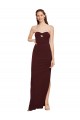 Sleeveless Burgundy Gold Sheath Strapless Formal Evening Gown / Prom Dress / Bridesmaid Dress Maidstone