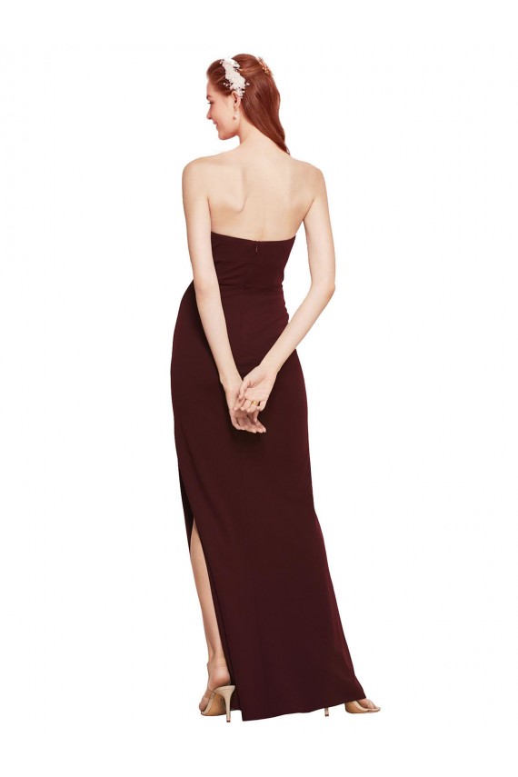 Sleeveless Burgundy Gold Sheath Strapless Formal Evening Gown / Prom Dress / Bridesmaid Dress Maidstone
