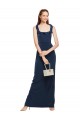 Sleeveless Dark Navy Low Back Sheath Scoop Neck Formal Evening Gown / Prom Dress / Bridesmaid Dress Maidstone