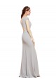 Sleeveless Dark Navy Open Back A-Line Boat Neck Formal Evening Gown / Prom Dress / Bridesmaid Dress Maidstone