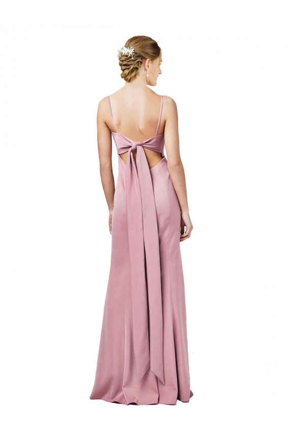 Sleeveless Black Open Back Sheath Spaghetti Straps Formal Evening Gown / Prom Dress / Bridesmaid Dress Maidstone