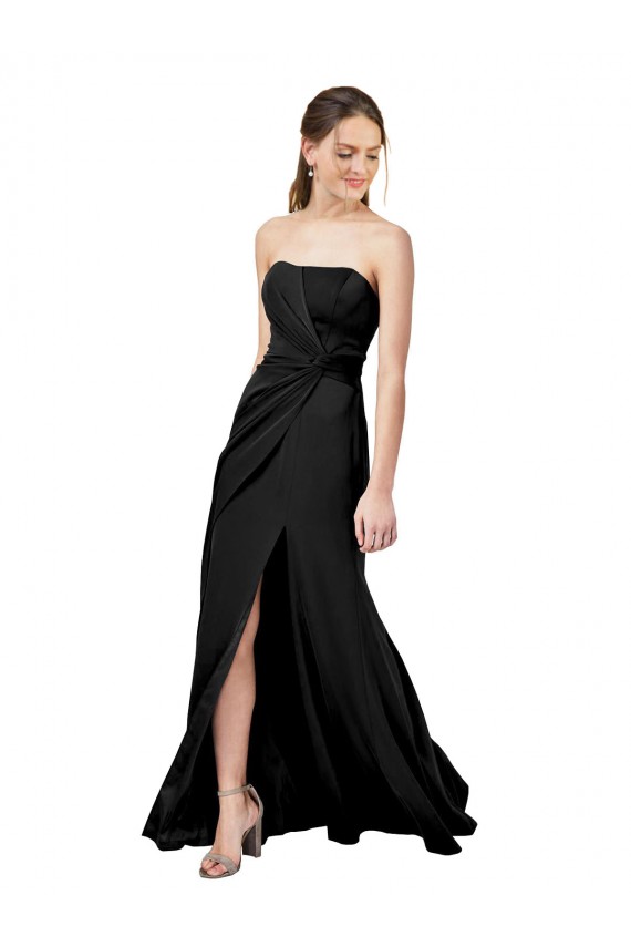 Sleeveless Black Low Back Sheath Strapless Formal Dress / Bridesmaid Dress Maidstone