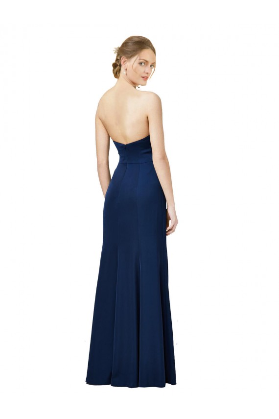 Sleeveless Black Low Back Sheath Strapless Formal Dress / Bridesmaid Dress Maidstone