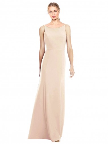 Sleeveless Nude Open Back Trumpet Bateau Neck Semi Formal Evening Dress / Prom Dress / Bridesmaid Dress Maidstone