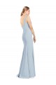 Sleeveless Light Sky Blue Low Back Trumpet V-Neck Bridesmaid Dress / Formal Dress Maidstone