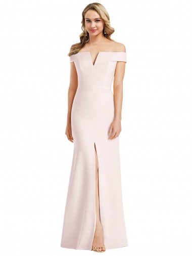 Sleeveless Pink Trumpet Off the Shoulder Bridesmaid Dress / Evening Dress Maidstone