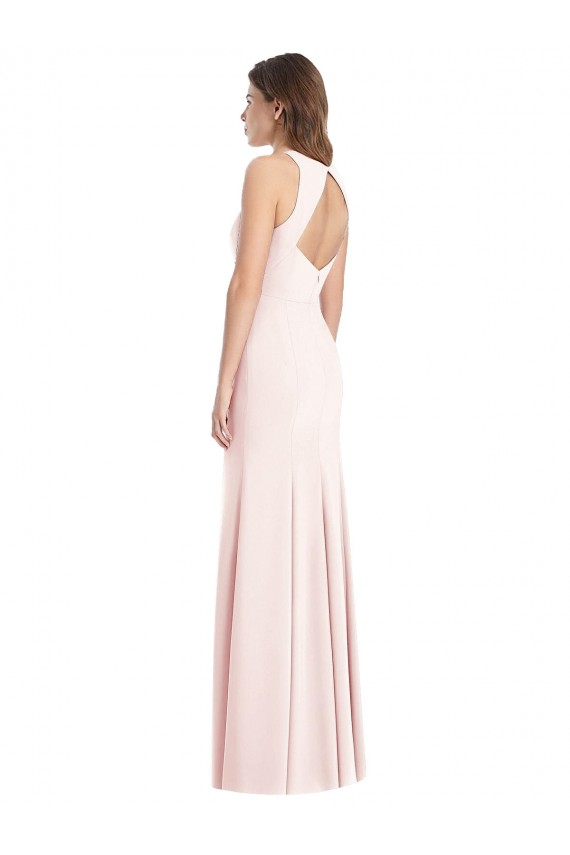 Sleeveless Pink Open Back Trumpet Bateau Neck Semi Formal Evening Dress / Prom Dress / Bridesmaid Dress Maidstone