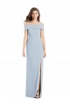 Sleeveless Light Sky Blue Trumpet Off the Shoulder Formal Dress / Bridesmaid Dress Maidstone