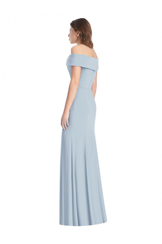Sleeveless Light Sky Blue Trumpet Off the Shoulder Formal Dress / Bridesmaid Dress Maidstone