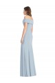 Sleeveless Light Sky Blue Trumpet Off the Shoulder Formal Dress / Bridesmaid Dress Maidstone