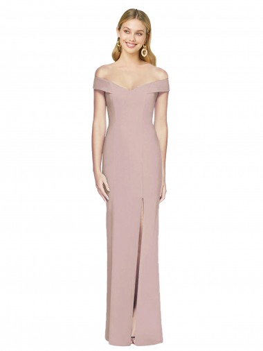 Sleeveless Dusty Pink Criss Cross Back Trumpet Off the Shoulder Semi Formal Evening Dress / Prom Dress / Bridesmaid Dress Maidstone