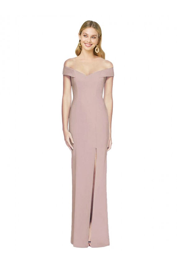 Sleeveless Dusty Pink Criss Cross Back Trumpet Off the Shoulder Semi Formal Evening Dress / Prom Dress / Bridesmaid Dress Maidstone