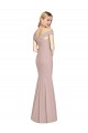 Sleeveless Dusty Pink Criss Cross Back Trumpet Off the Shoulder Semi Formal Evening Dress / Prom Dress / Bridesmaid Dress Maidstone