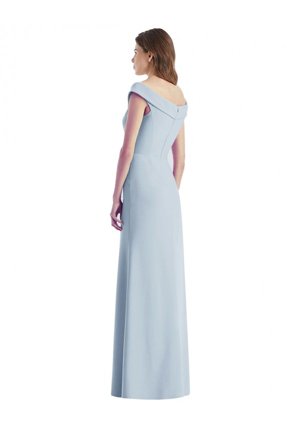Sleeveless Light Sky Blue A-Line Off the Shoulder Black Tie Evening Gown / Bridesmaid Dress Maidstone