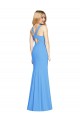 Sleeveless Peacock Blue Keyhole Back Trumpet V-Neck Semi Formal Evening Dress / Prom Dress / Bridesmaid Dress Maidstone