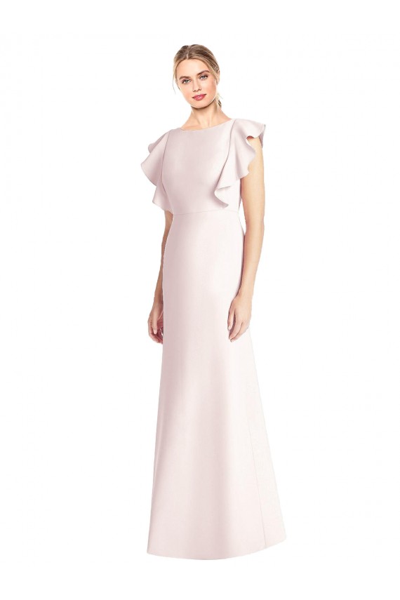 Cap Sleeves Pink Open Back Trumpet Bateau Neck Formal Dress / Bridesmaid Dress Maidstone