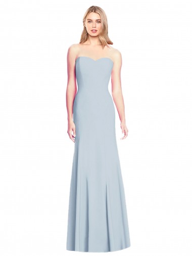 Sleeveless Light Sky Blue Low Back Trumpet Sweetheart Formal Dress / Bridesmaid Dress Maidstone