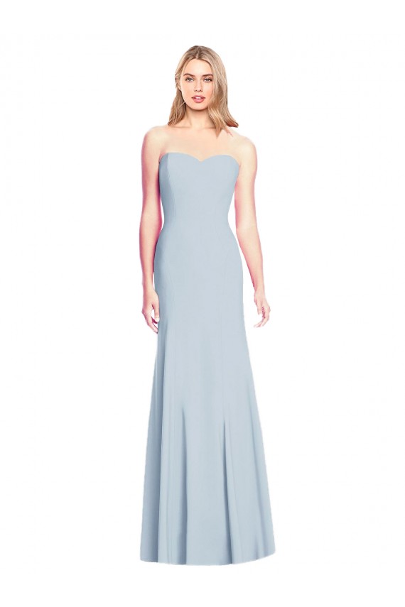 Sleeveless Light Sky Blue Low Back Trumpet Sweetheart Formal Dress / Bridesmaid Dress Maidstone