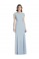 Cap Sleeves Light Sky Blue Open Back Trumpet Bateau Neck Formal Dress / Bridesmaid Dress Maidstone