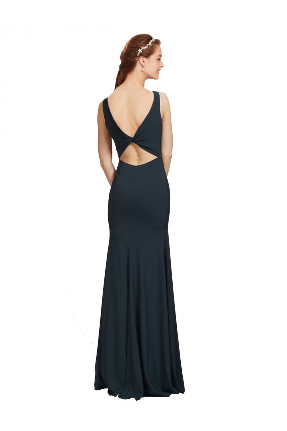 Sleeveless Black Open Back Mermaid Bateau Neck Prom Dress / Bridesmaid Dress Maidstone