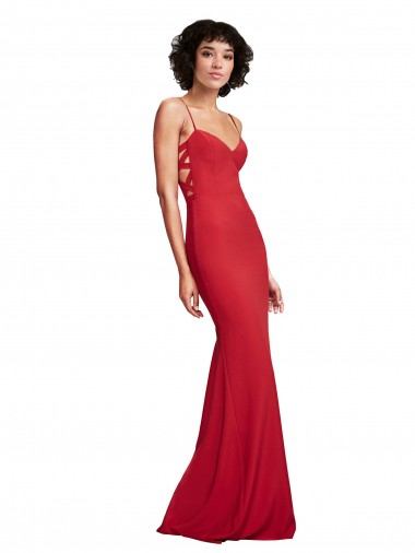 Sleeveless Red Mermaid Spaghetti Straps Bridesmaid Dress / Evening Dress Maidstone