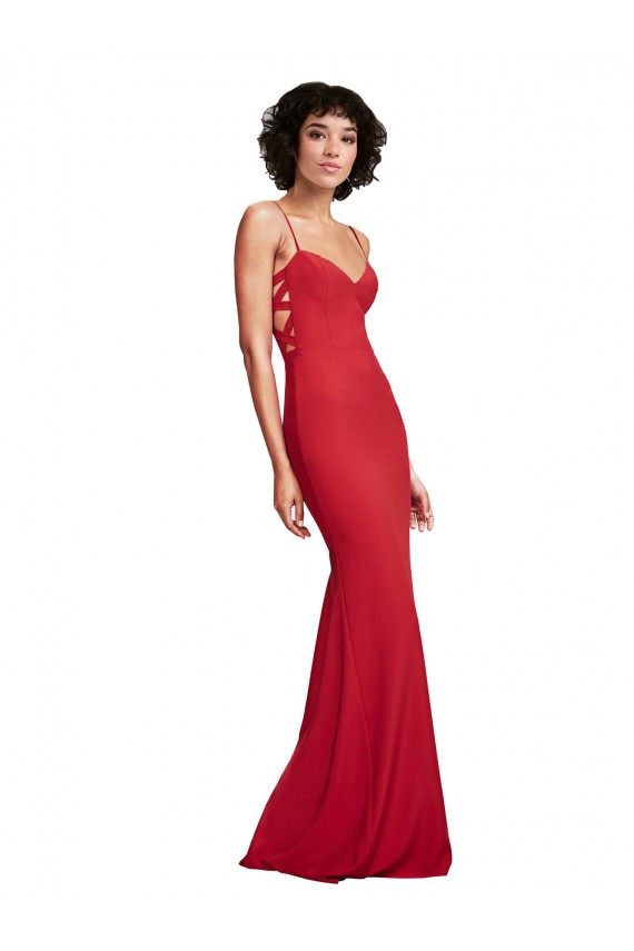 Sleeveless Red Mermaid Spaghetti Straps Bridesmaid Dress / Evening Dress Maidstone