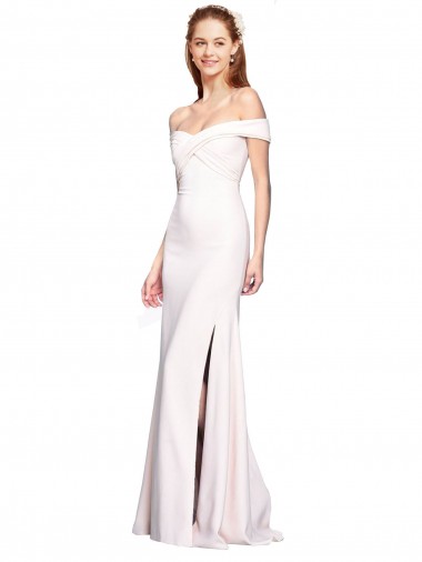 Sleeveless White Mermaid Off the Shoulder Formal Dress / Bridesmaid Dress Maidstone