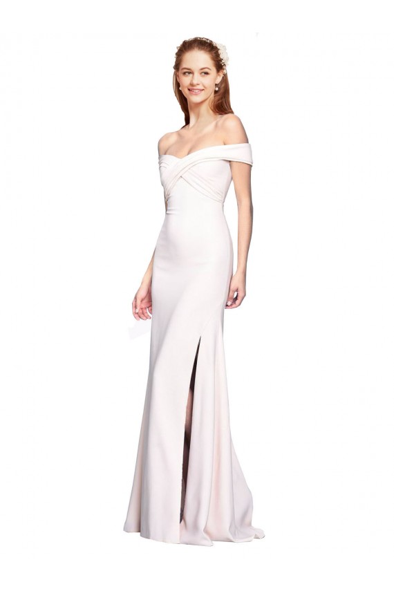 Sleeveless White Mermaid Off the Shoulder Formal Dress / Bridesmaid Dress Maidstone