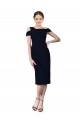 Sleeveless Dark Navy Mermaid Stretch Crepe Off the Shoulder Formal Evening Dress / Bridesmaid Dress Maidstone